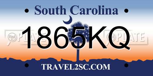 1865KQ South Carolina License Plate