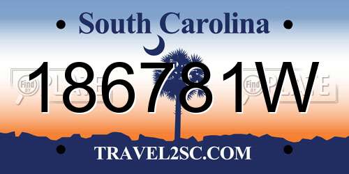 186781W South Carolina License Plate