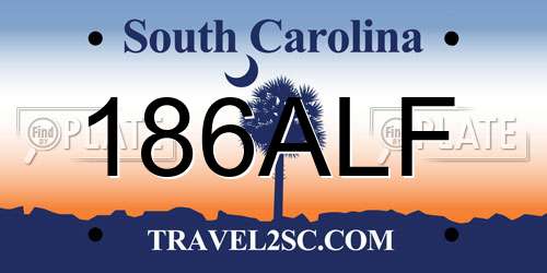 186ALF South Carolina License Plate