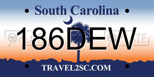 186DEW South Carolina License Plate