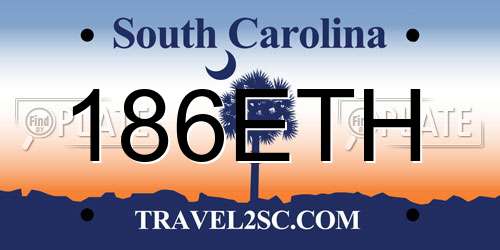 186ETH South Carolina License Plate