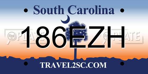 186EZH South Carolina License Plate