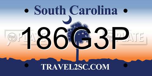 186G3P South Carolina License Plate