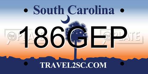 186GEP South Carolina License Plate