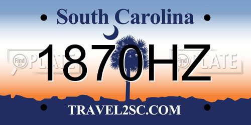 1870HZ South Carolina License Plate