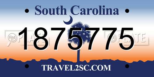 1875775 South Carolina License Plate