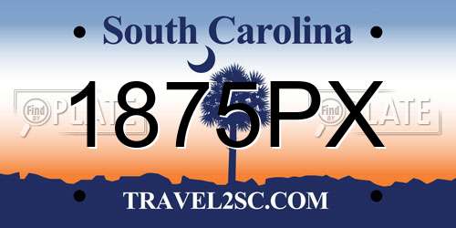 1875PX South Carolina License Plate