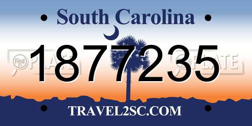 1877235 South Carolina License Plate