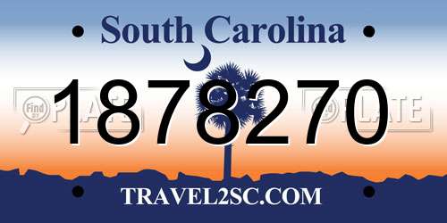 1878270 South Carolina License Plate
