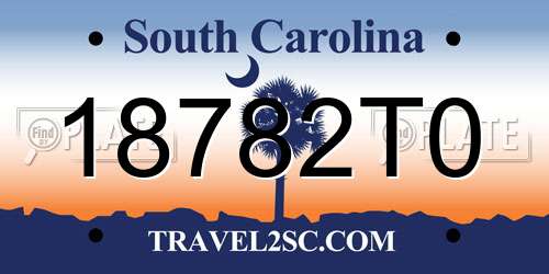 18782T0 South Carolina License Plate