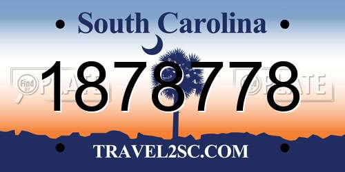 1878778 South Carolina License Plate