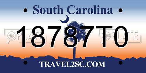 18787T0 South Carolina License Plate