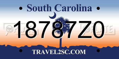 18787Z0 South Carolina License Plate