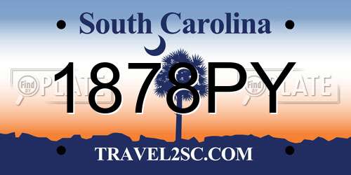 1878PY South Carolina License Plate