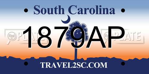1879AP South Carolina License Plate