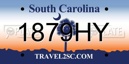 1879HY South Carolina License Plate