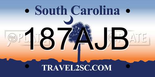 187AJB South Carolina License Plate