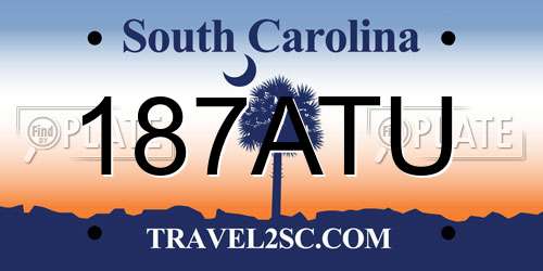 187ATU South Carolina License Plate