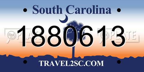 1880613 South Carolina License Plate