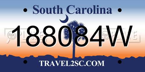 188084W South Carolina License Plate