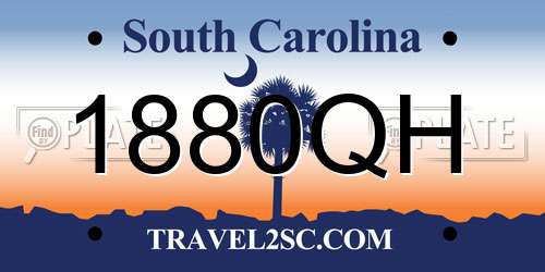 1880QH South Carolina License Plate