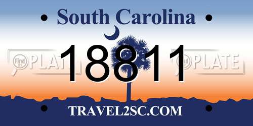 18811 South Carolina License Plate