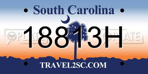 18813H South Carolina License Plate