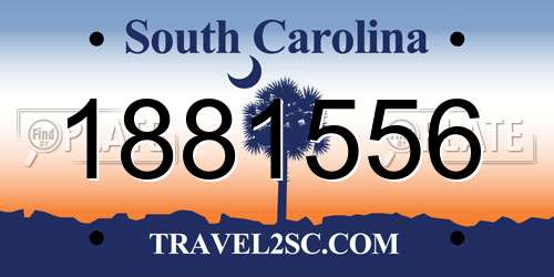 1881556 South Carolina License Plate