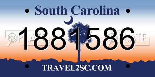 1881586 South Carolina License Plate