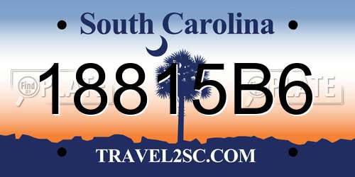 18815B6 South Carolina License Plate