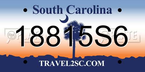 18815S6 South Carolina License Plate