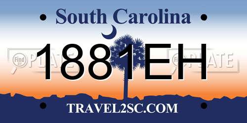 1881EH South Carolina License Plate