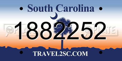 1882252 South Carolina License Plate