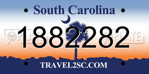 1882282 South Carolina License Plate
