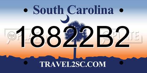 18822B2 South Carolina License Plate