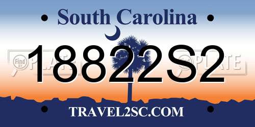 18822S2 South Carolina License Plate