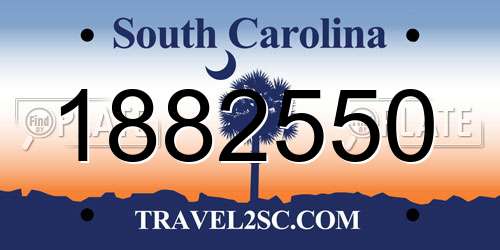 1882550 South Carolina License Plate