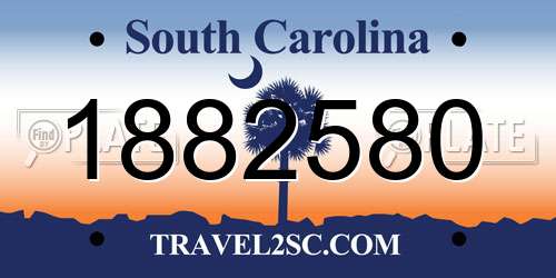 1882580 South Carolina License Plate