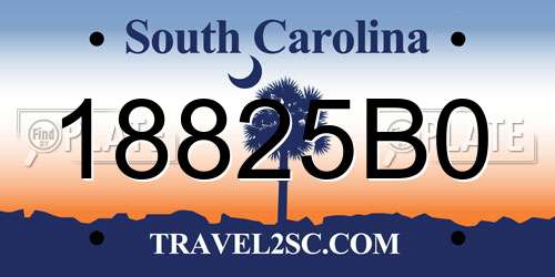 18825B0 South Carolina License Plate