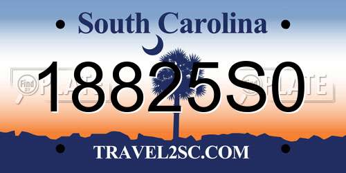 18825S0 South Carolina License Plate