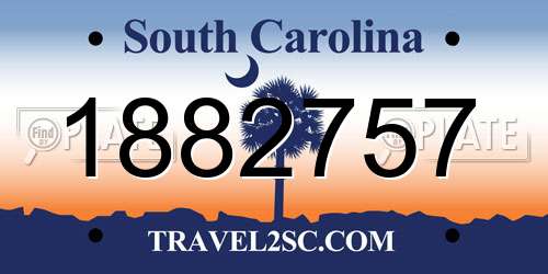 1882757 South Carolina License Plate