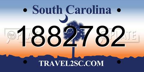 1882782 South Carolina License Plate