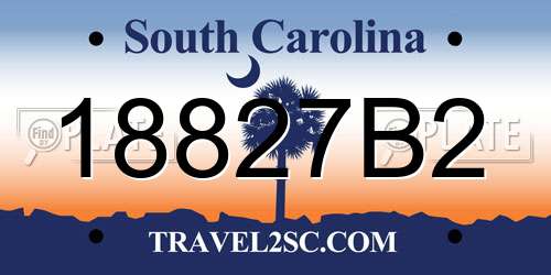 18827B2 South Carolina License Plate