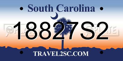 18827S2 South Carolina License Plate