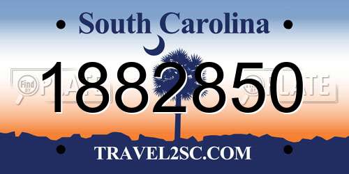 1882850 South Carolina License Plate