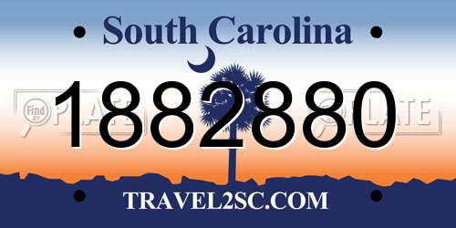 1882880 South Carolina License Plate
