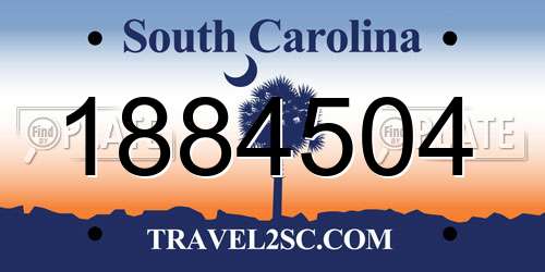 1884504 South Carolina License Plate