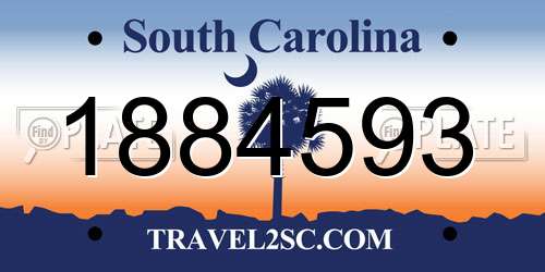 1884593 South Carolina License Plate
