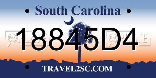 18845D4 South Carolina License Plate