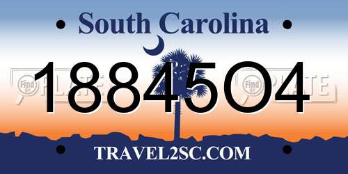 18845O4 South Carolina License Plate